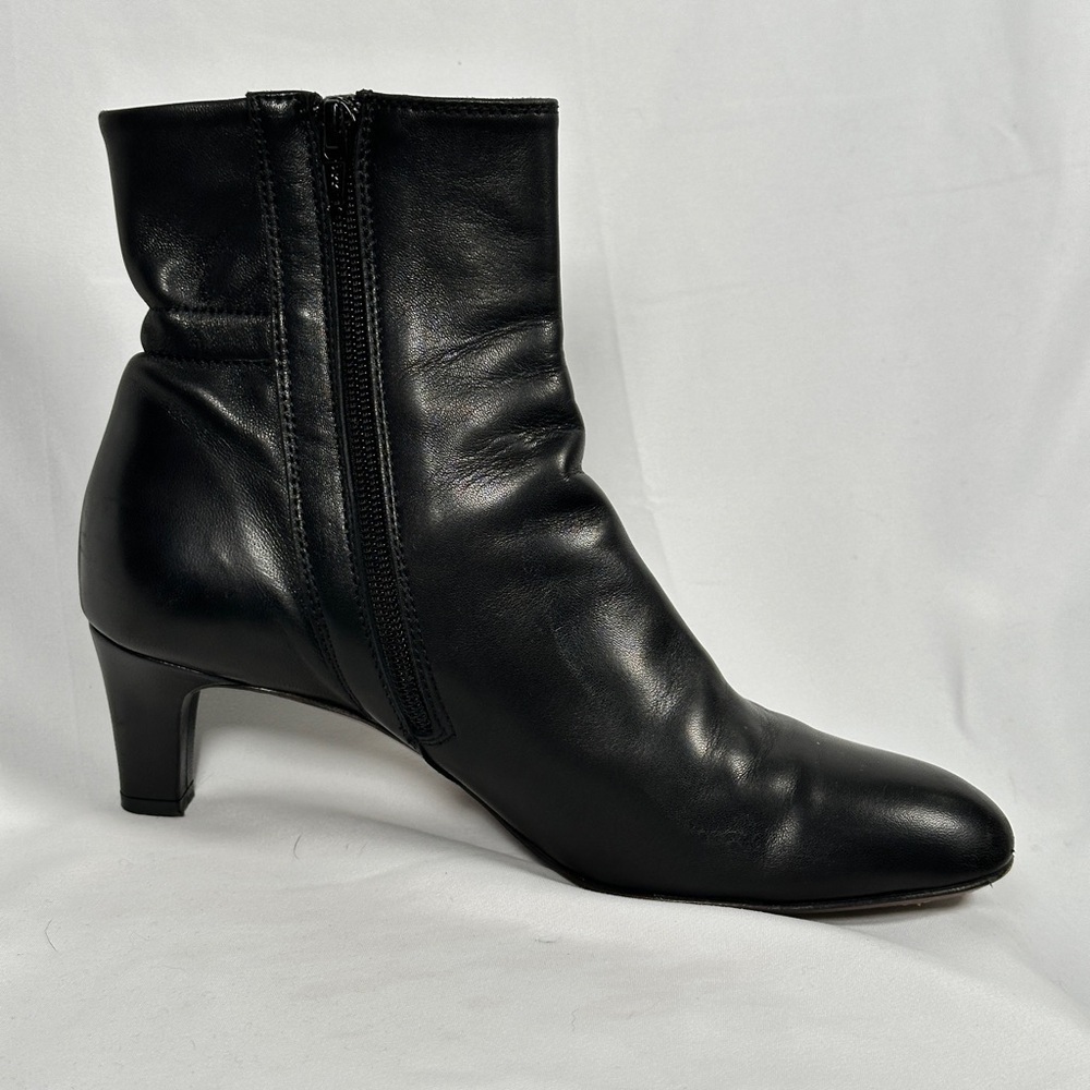 AGL leather ankle boots essential mid heel zip Italian design 38.5 black - Picture 6 of 11